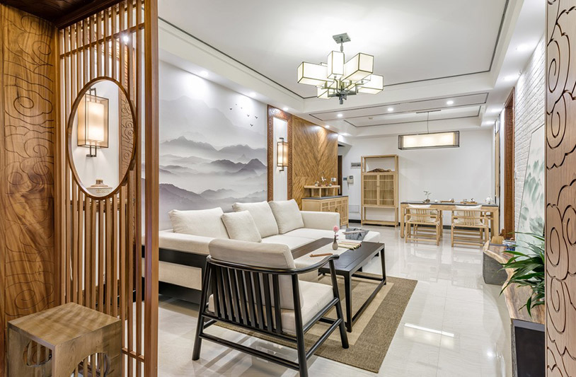 沈阳鑫丰金园-新中式装修风格-128m²