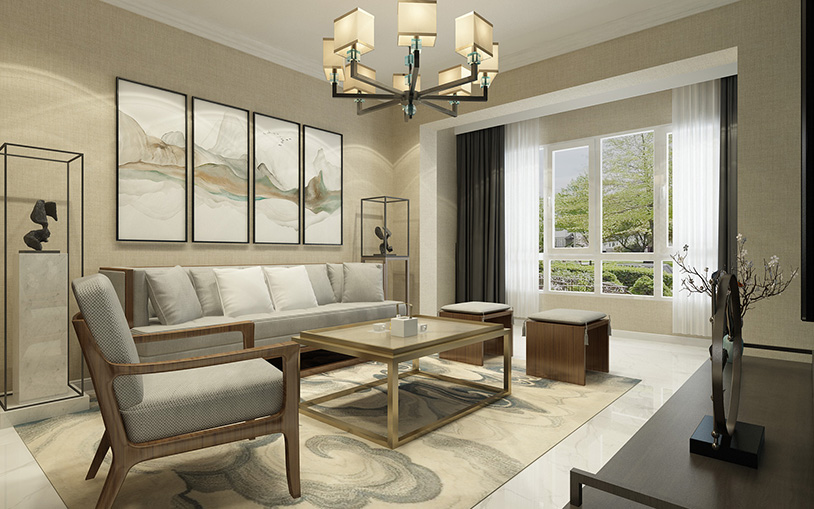 沈阳府苑雅都-新中式装修风格-90m²