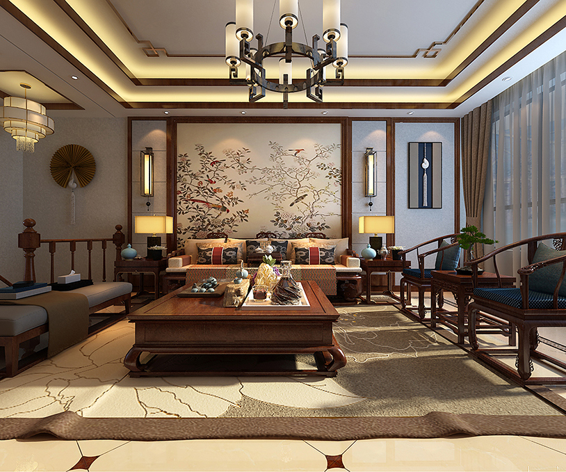 沈阳益格风情湾-新中式装修风格-142m²