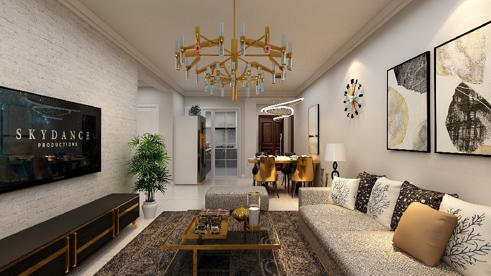 沈阳广夏绿园-现代装修风格-86m²